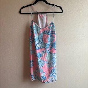 Lilly Pulitzer Silk Pink & Blue Shell Print Dress